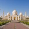 Sheikh Zayed Grand Mosque captured on a sunny day, a must-visit destination during a private Abu Dhabi city tour from Dubai.