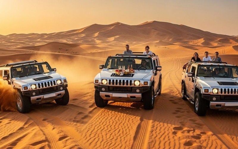 Luxury Hummer SUV ready for a VIP desert safari Dubai adventure
