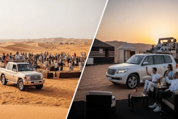 Luxury vs standard desert safari Dubai for groups